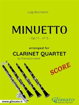 cover image of Minuetto--Clarinet Quartet SCORE